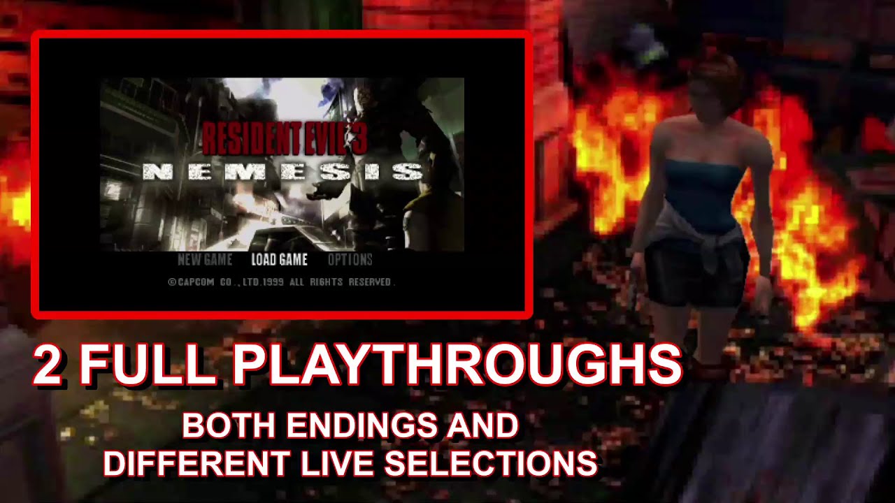 Resident Evil 3: Nemesis - Hard Mode Full Playthrough + Different Live Selections 2nd Playthrough