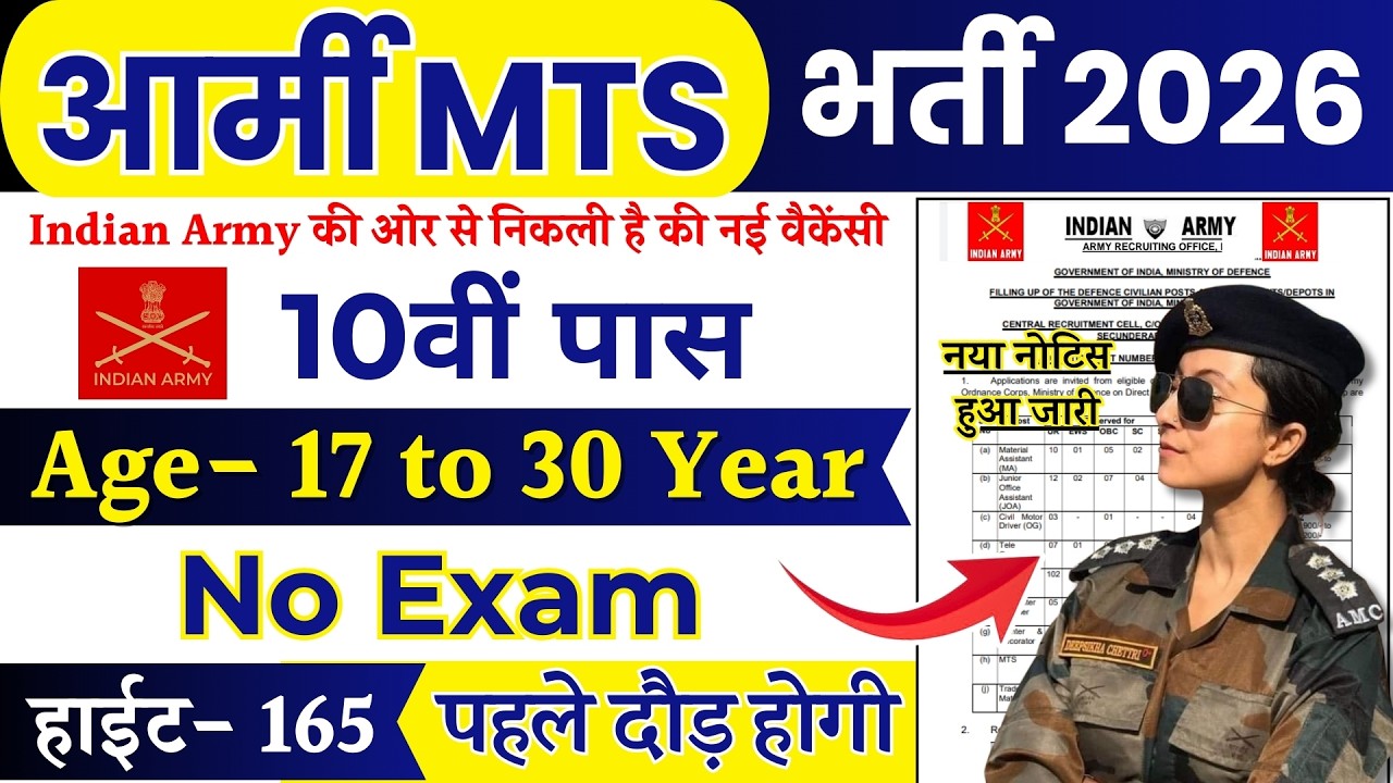 ARMY Open Rally Bharti 2026 Notification | Army New Vacancy 2026 | FEB Rally Bharti Date |10th Pass