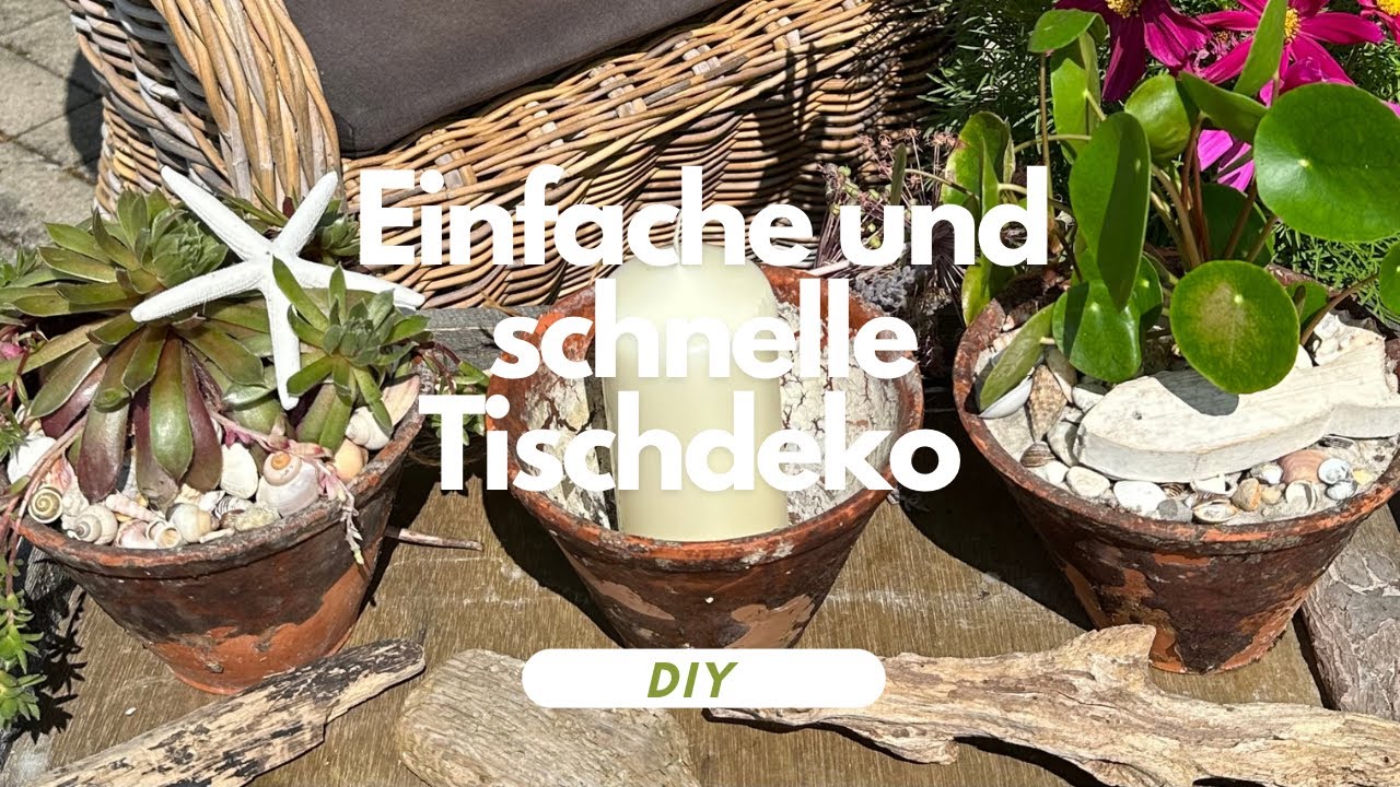 Schnelle, einfache, haltbare und nachhaltige Dekoration für den Gartentisch etc.🪴🪴🪴