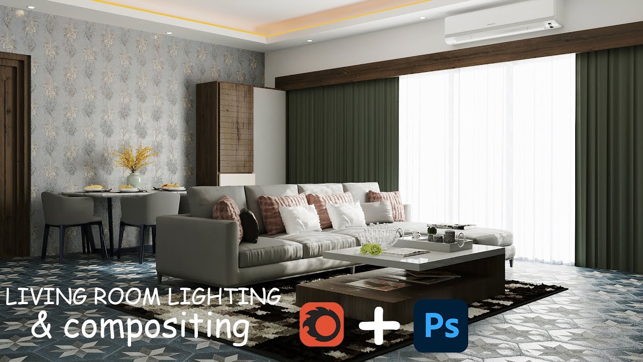 corona render lighting tutorial.✔ living room lighting & post production