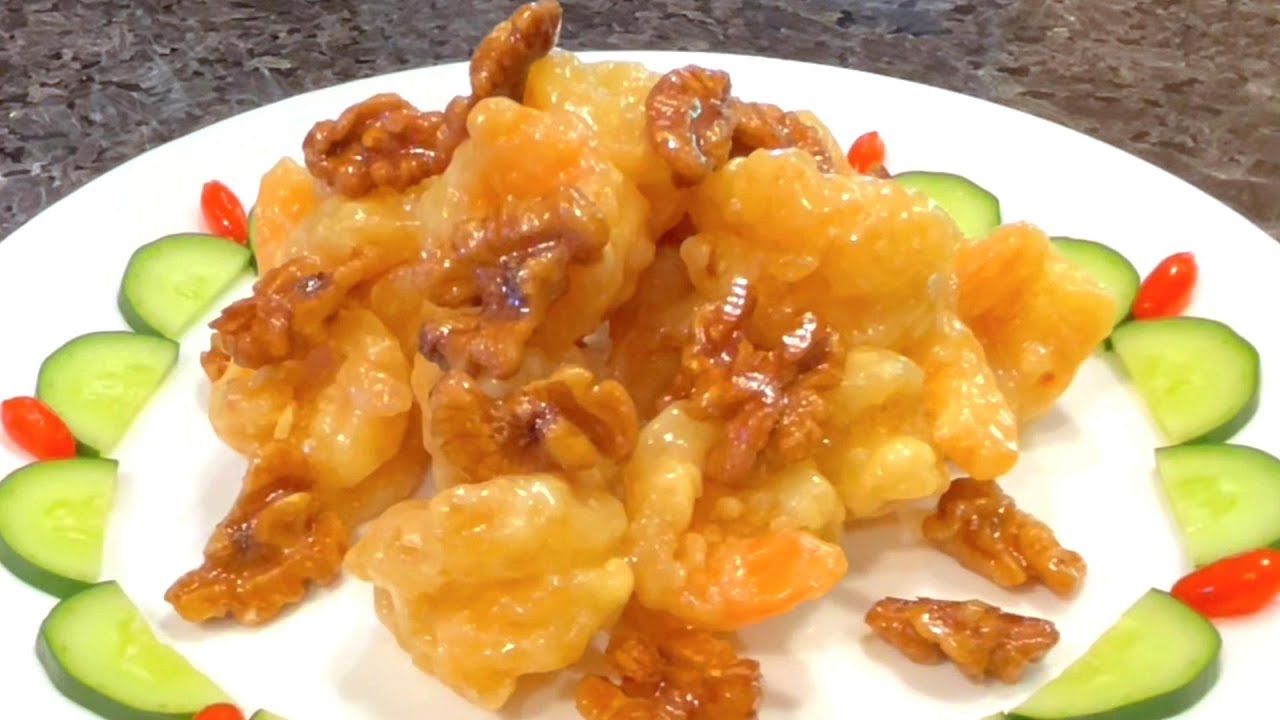 Walnut Shrimp Balls with Mayo Sauce (琥珀核桃虾球) - 酥脆香甜，清香回味，营养健康球