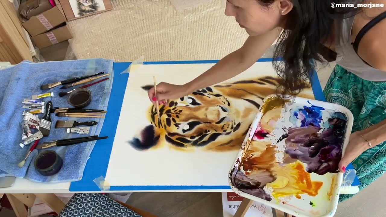 Tiger in watercolor - time lapse / painting process | 水彩虎 | 水彩老虎 | tygrys akwarele