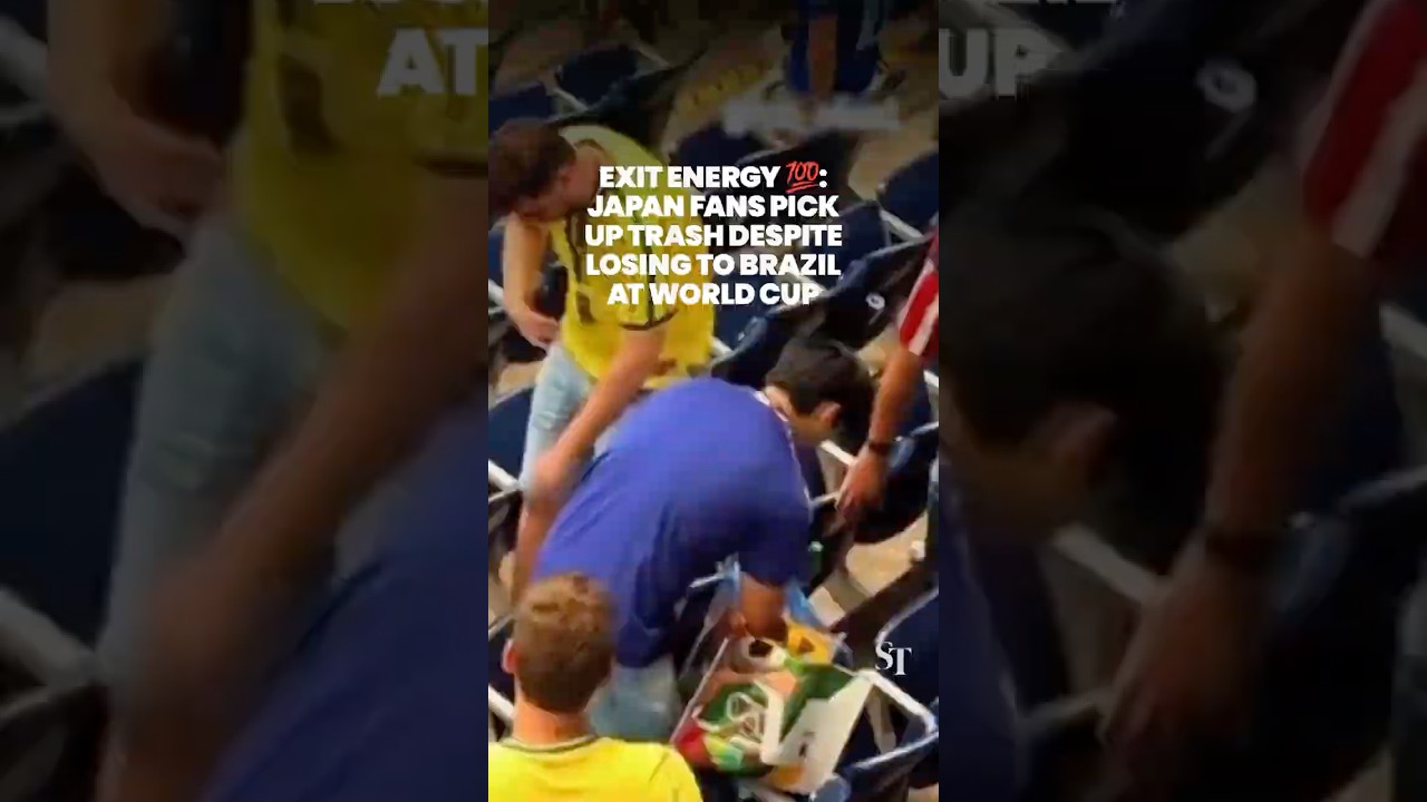 Japan fans pick up trash at World Cup stadium despite getting knocked out by Brazil