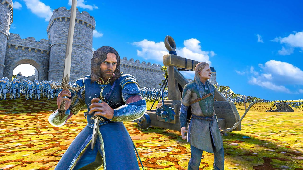 ARAGORN & LEGOLAS Castle vs URUK-HAI ARMY - UEBS 2 | BATTLE SIMULATOR 2