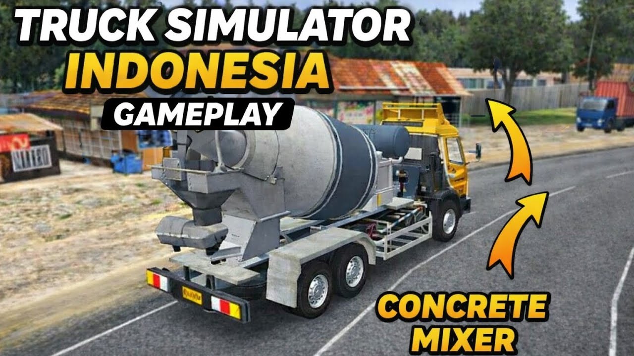 Truck Simulator Indonesia Gameplay | Concrete Mixer Delivery | Android
