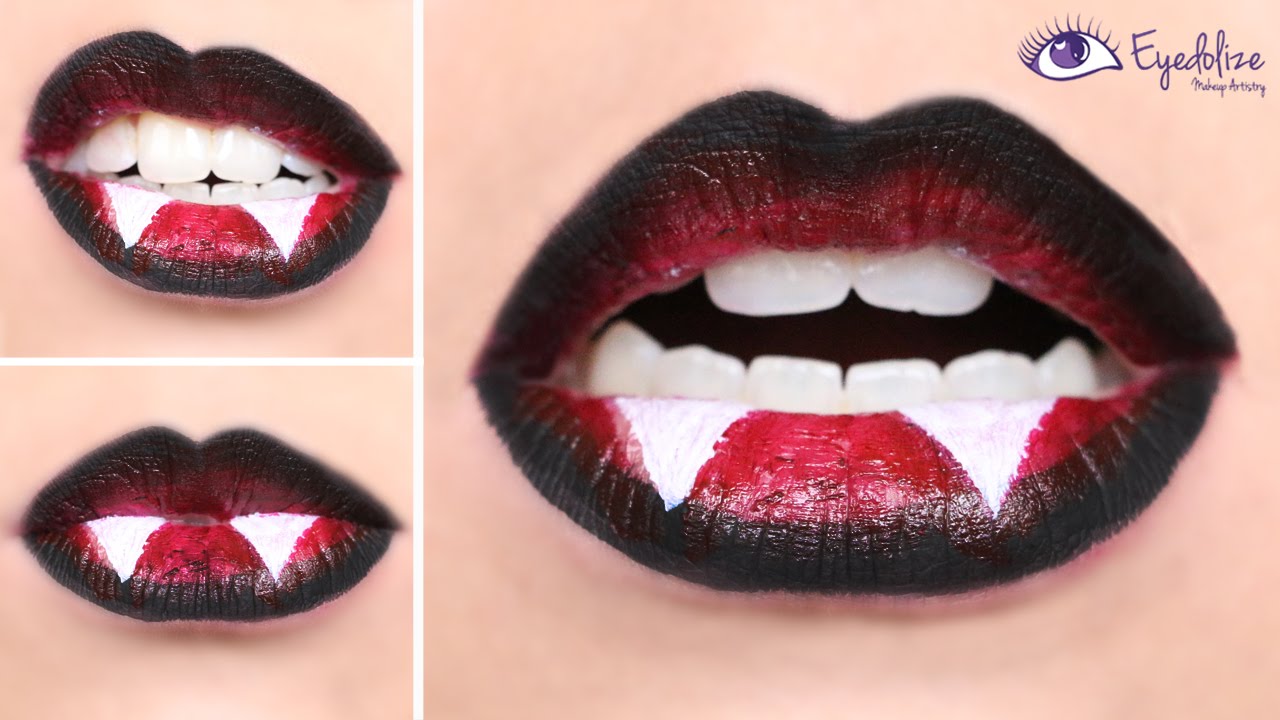 How To Create This Vampire Teeth Lipstick Halloween Makeup || EyedolizeMakeup