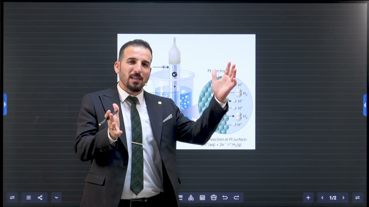 قطب الهيدروجين القياسي وحساب جهد الخلية (المحاضرة 3)