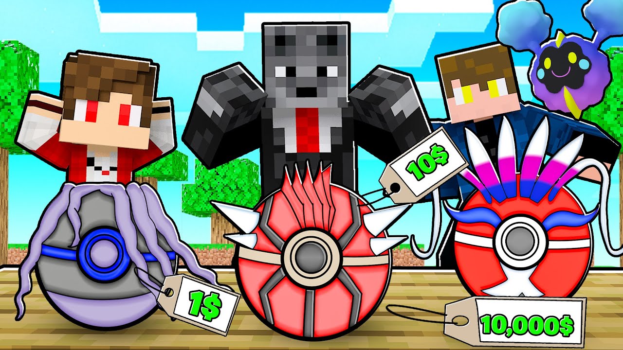 CHOCANDO os OVOS de POKEMON  de 1$ VS OVOS de POKEMON de 10,000$ no MINECRAFT PIXELMON