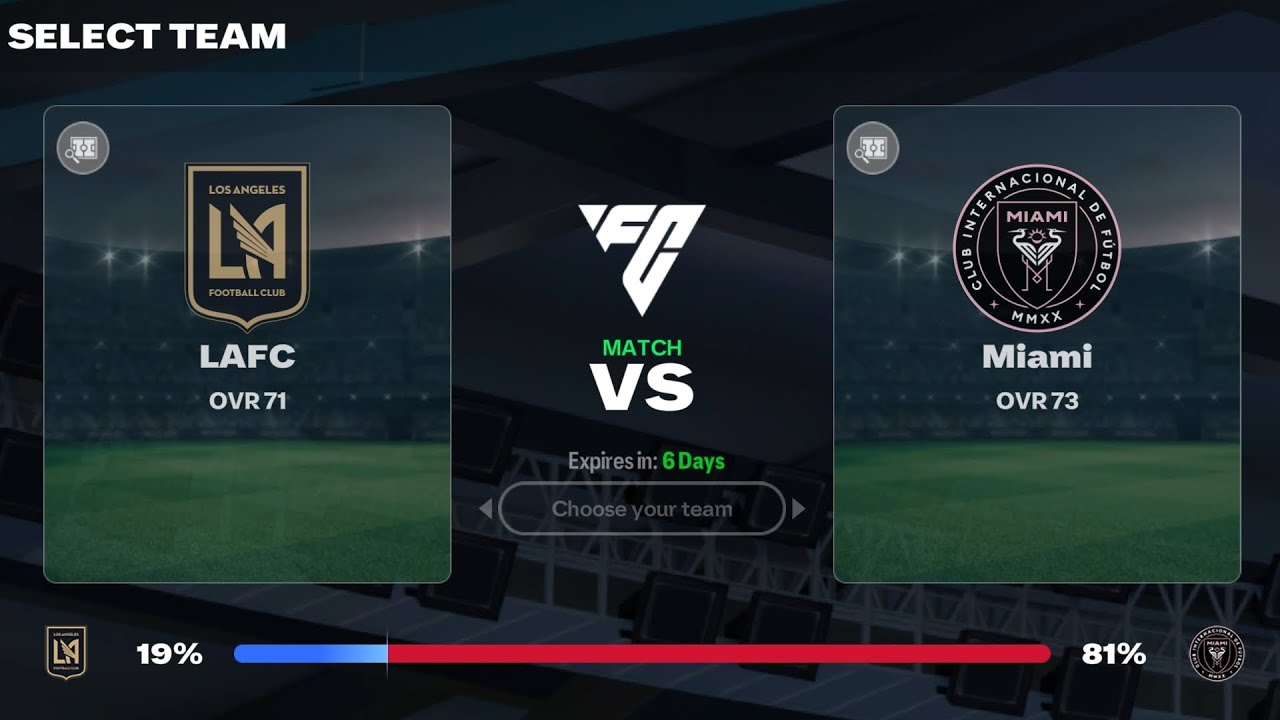 Los Angeles FC vs. Inter Miami CF. Football Centre. FC Mobile 