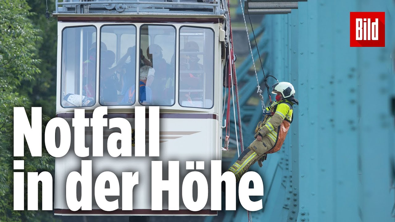 So läuft die Rettung aus einer Gondel der Bergschwebebahn in Dresden ab