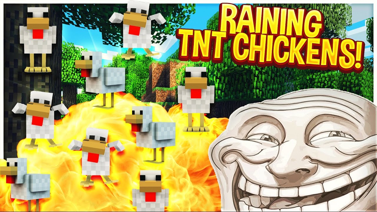 RAINING EXPLODING CHICKENS! (Minecraft Trolling)