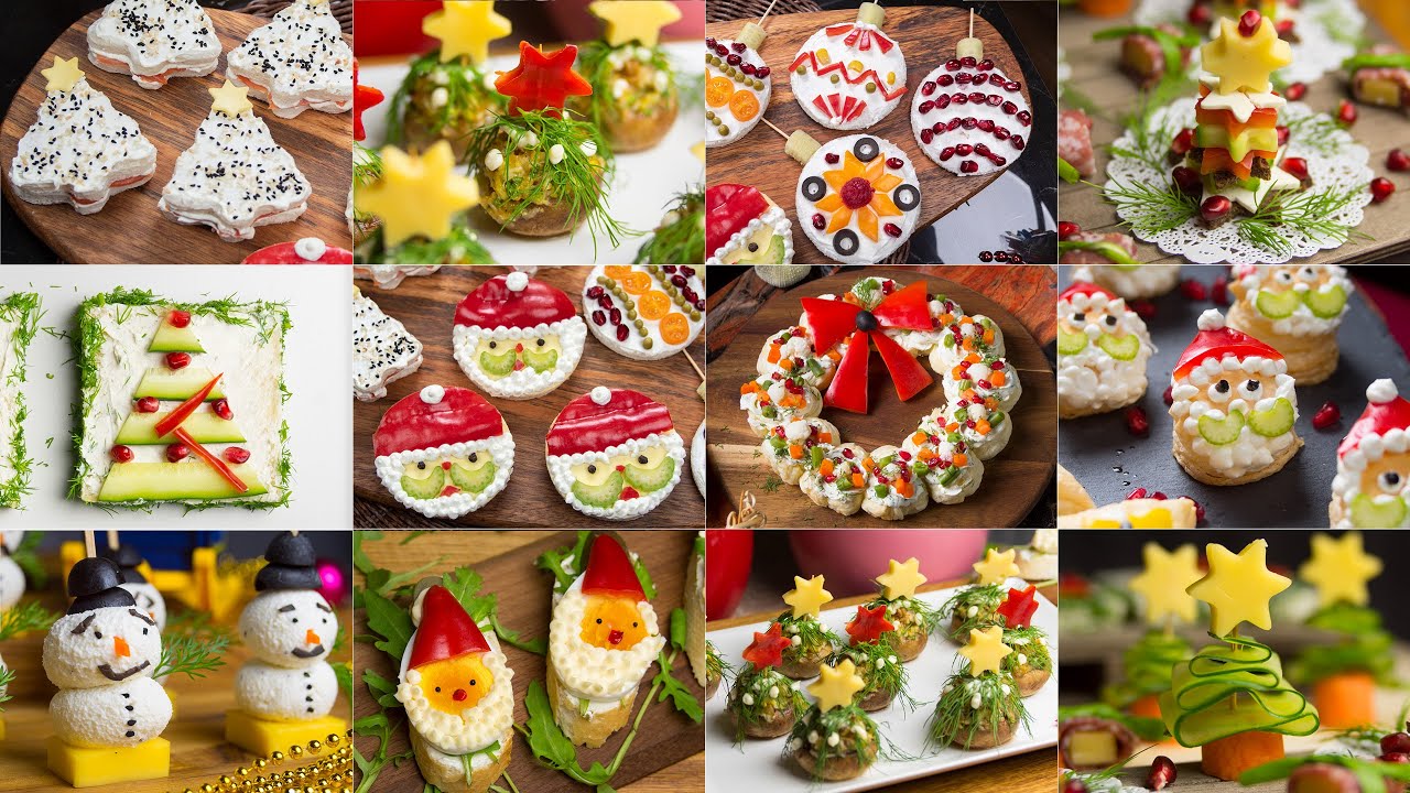14 идей для новогодних закусок: Деды Морозы, шары и елки. Вкусные и вкусные украшения