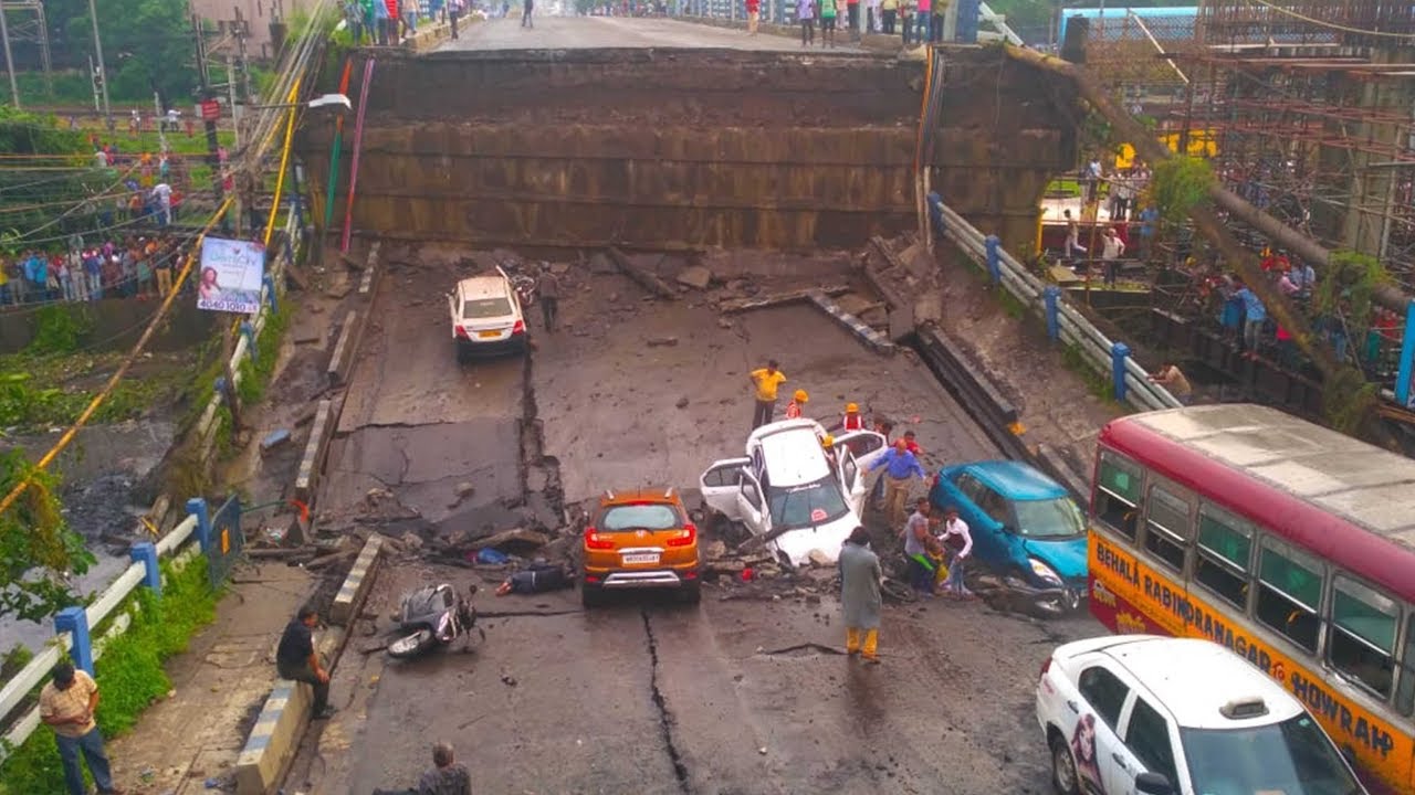 Rescue teams searching rubble after bridge collapses in Kolkata