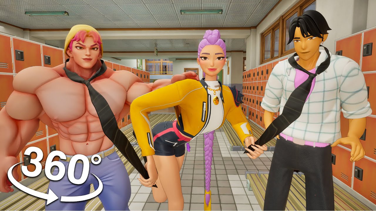 Школьная драма 360° – K-pop Эбби и Джину, парни, сражаются за меня! | VR 8K