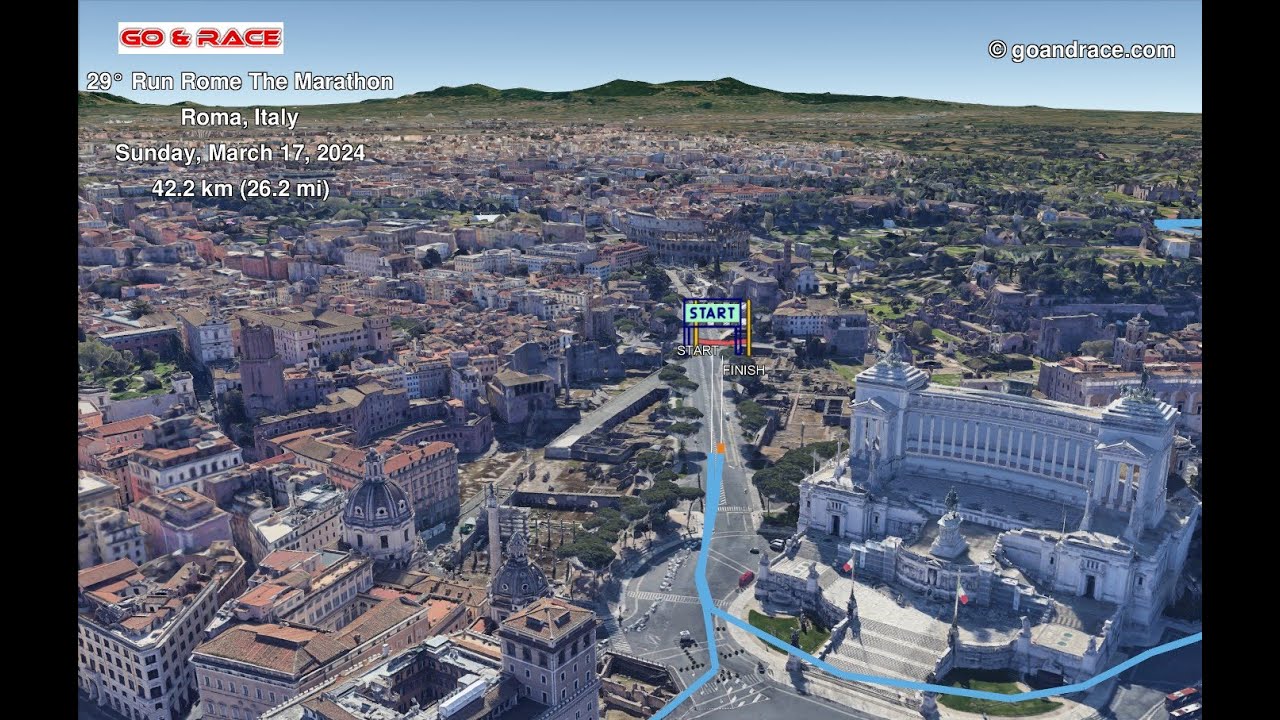 29° Run Rome The Marathon (2024): fly over the marathon 3D course map!