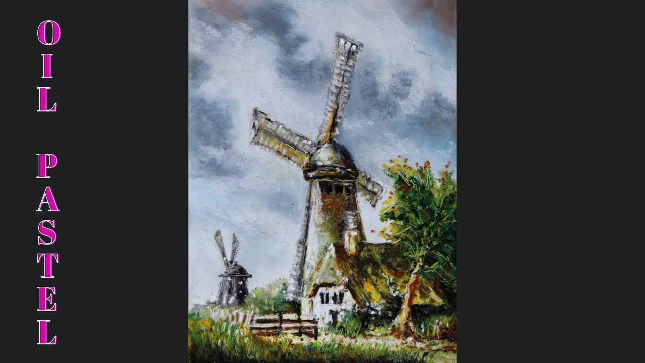 Oil Pastel  Painting and Drawing step by step, Ölpastellkreide malen, Tutorial