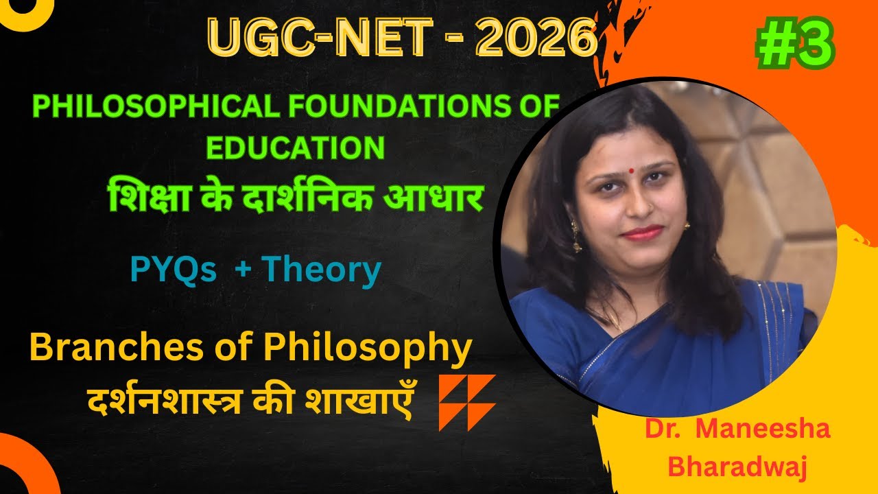 Branches of Philosophy Explained in Hindi | UGC NET Education | Dr. Maneesha Bharadwaj | Philosophy