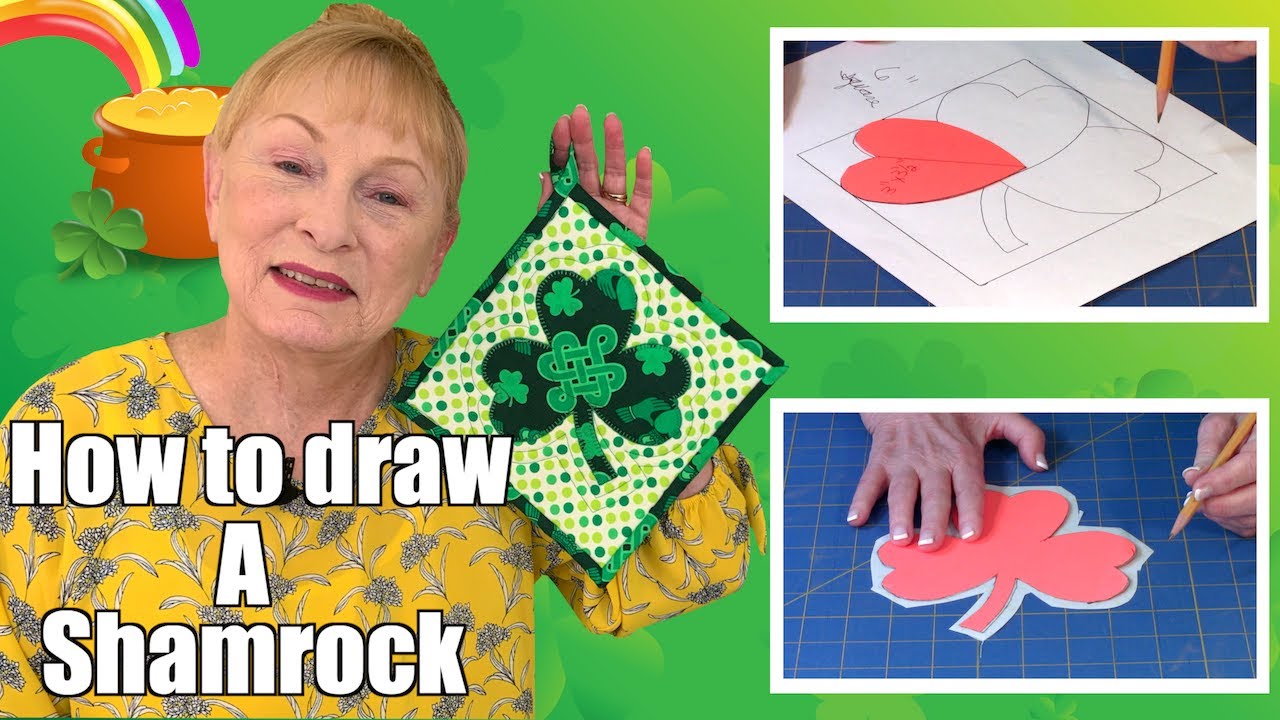 How To Draw A Shamrock | Applique Pattern | The Sewing Room Channel