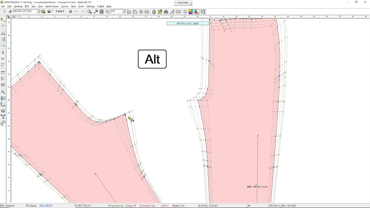 StyleCAD PDS V11 - Line Up Grading