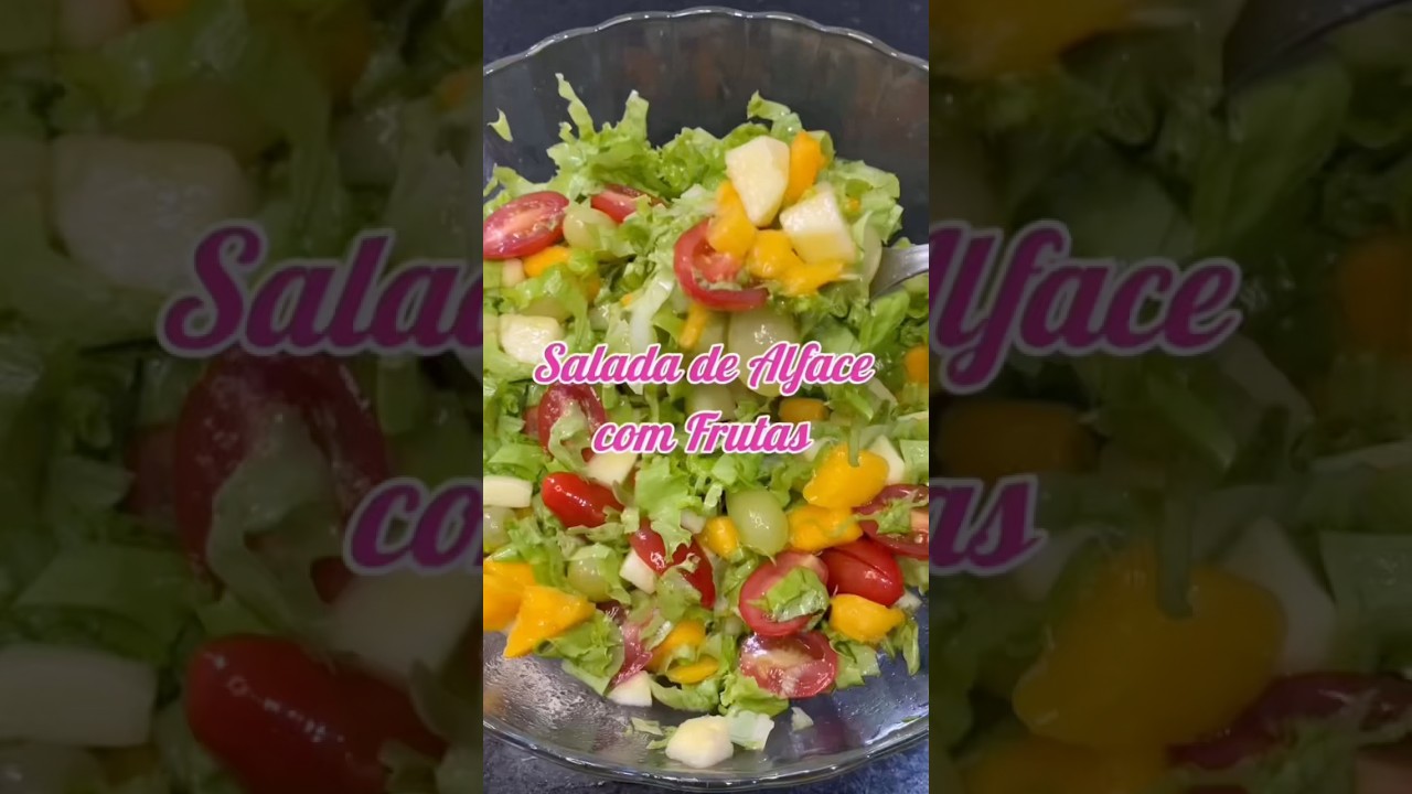 Salada de Alface com Frutas 😋😋.    #receitas #salada #saladasaudavel