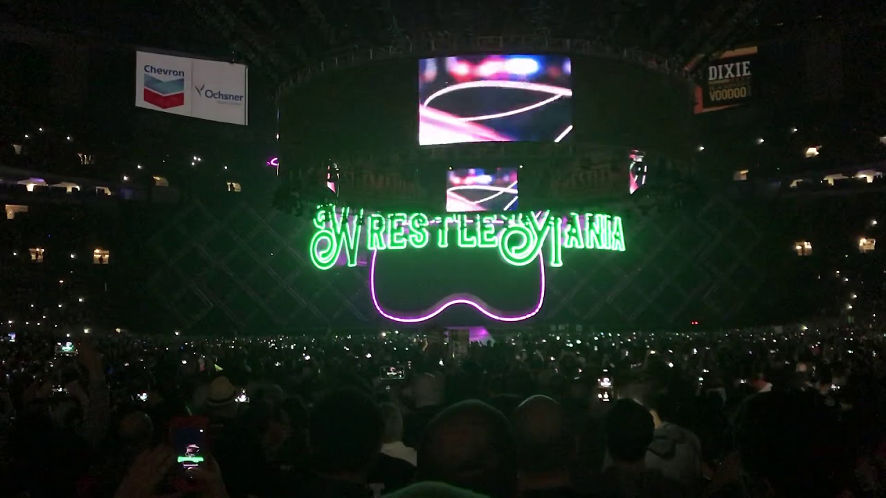 Wrestlemania intro + Seth Rollins live entrance
