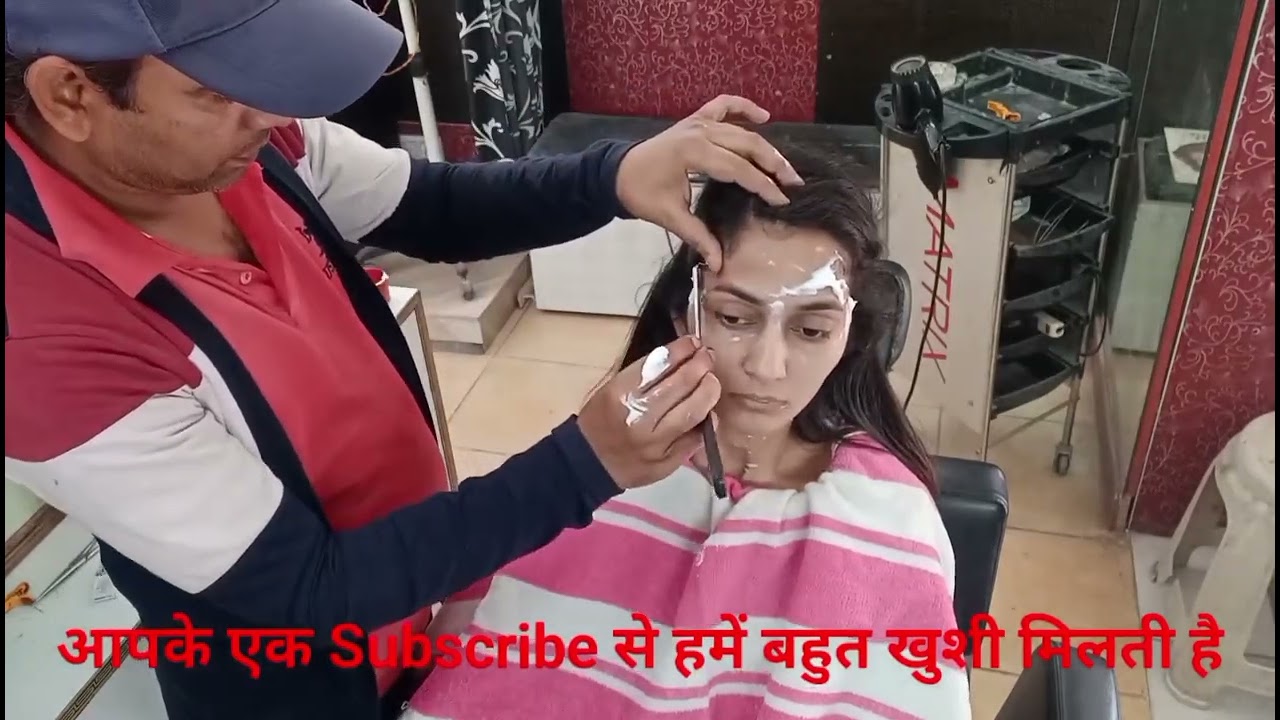 Girls full face shaving