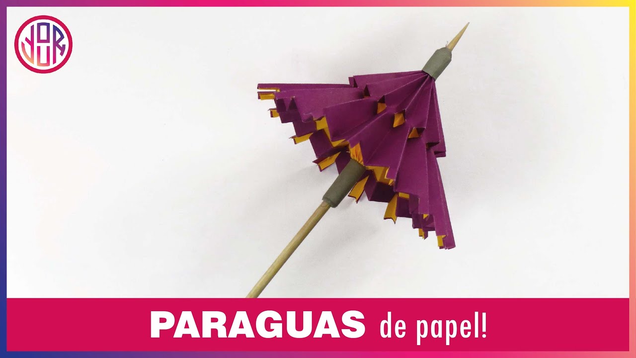 CÓMO HACER UN PARAGUAS / SOMBRILLA DE PAPEL ☔️ Tutorial Origami [Paso a paso]