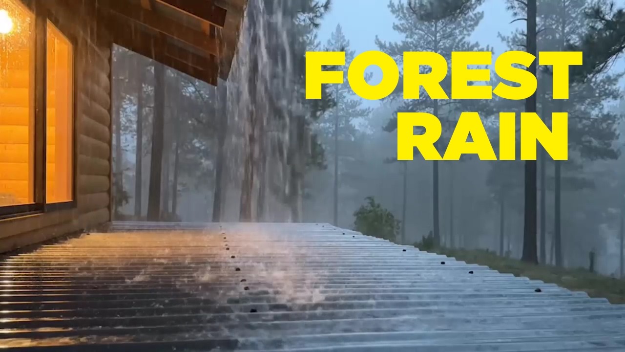 Sleeping in a Forest Hut While Heavy Rain Hits the Tin Roof 🌧️ | 3 Hours Rain Sound