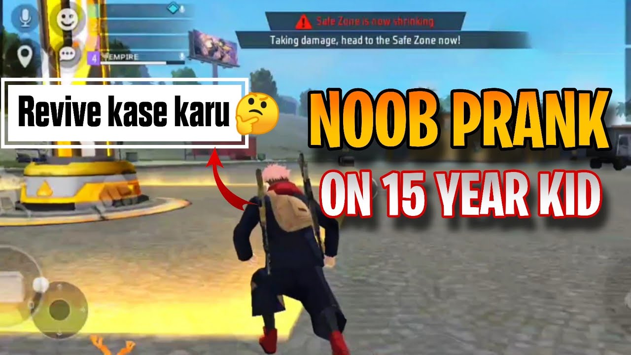 NOOB PRANK ON 15 YEAR CUTE KID😱! FREE FIRE 🔥🔥