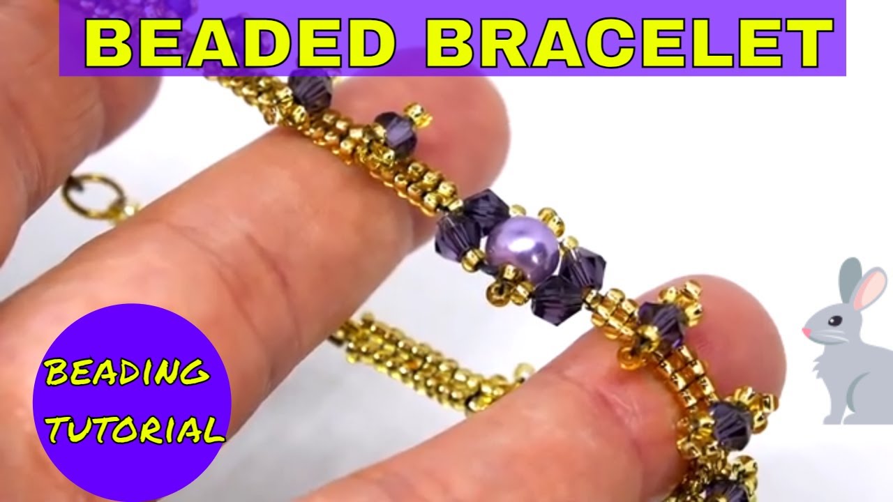 Beaded Bracelet - Herringbone Stitch and Bicones - eeeaaasyyyy