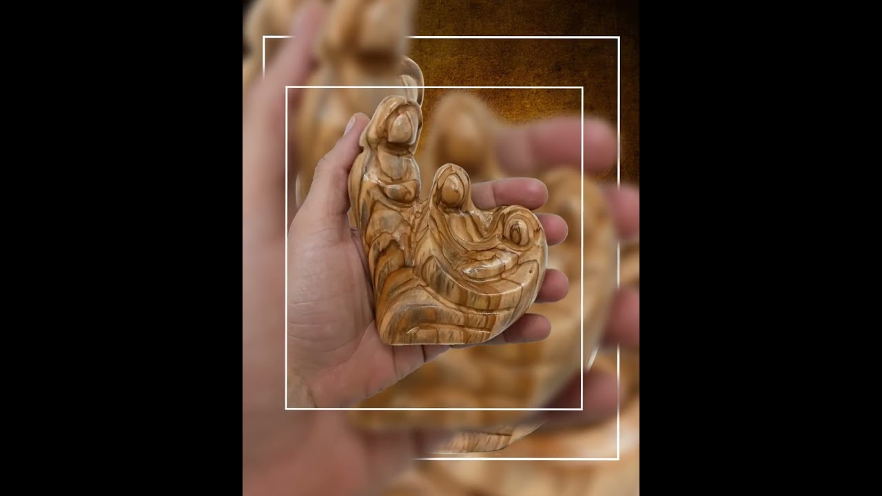 Hand-Carved Olive Wood Holy Family Sculpture