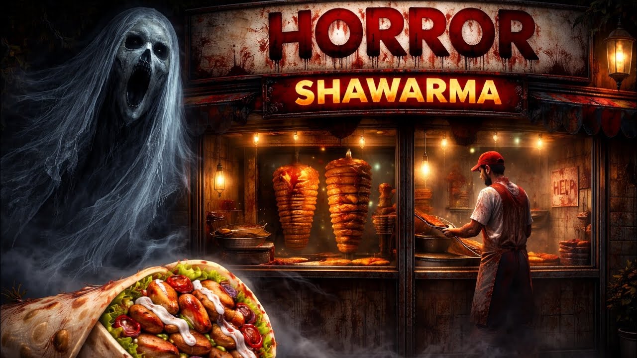 A horror shawarma shop oh no a Horan deer is coming#viralvideo #shawarma #horror 
