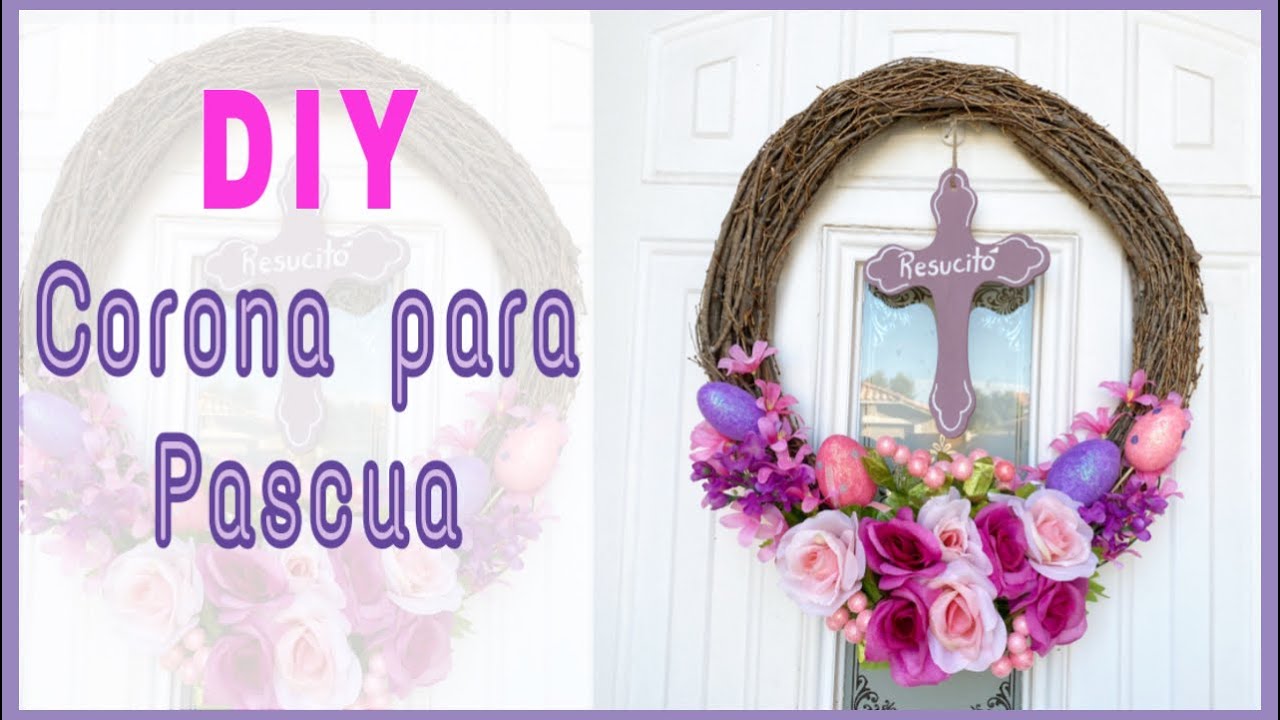 (DIY) COMO HACER UNA CORONA DECORATIVA PARA PASCUA O PRIMAVERA/ DECORA TU PUERTA || Elia Correa