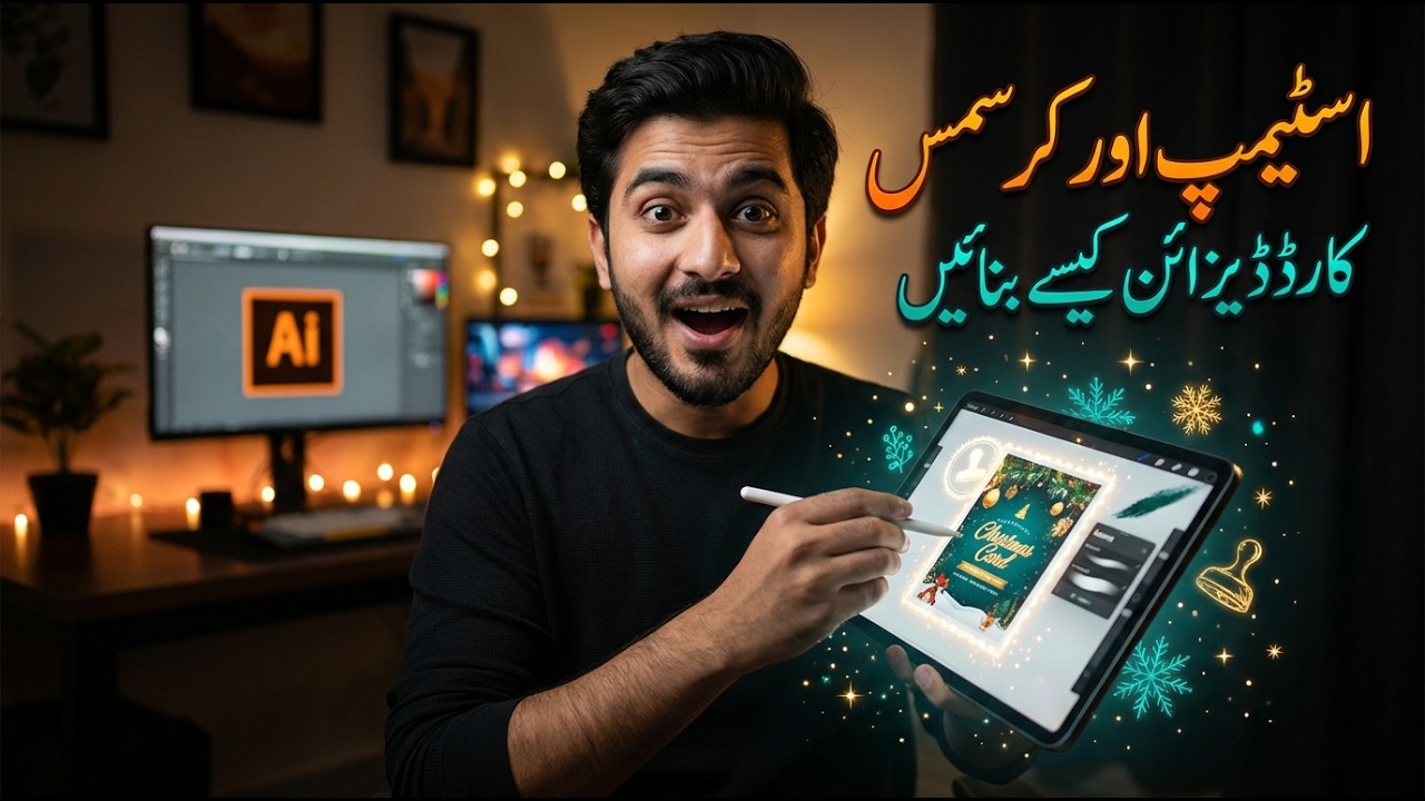 Adobe Illustrator Christmas Design Tutorial | Stamps, Cards & Vector Art