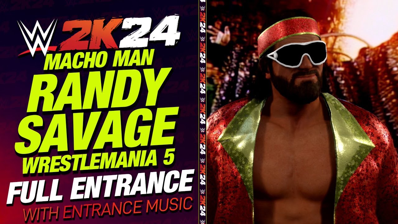 MACHO MAN RANDY SAVAGE WRESTLEMANIA 5 WWE 2K24 ENTRANCE - #WWE2K24 RANDY SAVAGE WM 5 ENTRANCE THEME