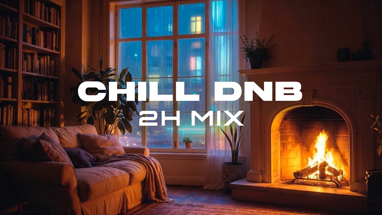 Rain on the Window 🔥🌧 | Cozy Fireplace Liquid Drum & Bass | 2 Hour Chill Mix