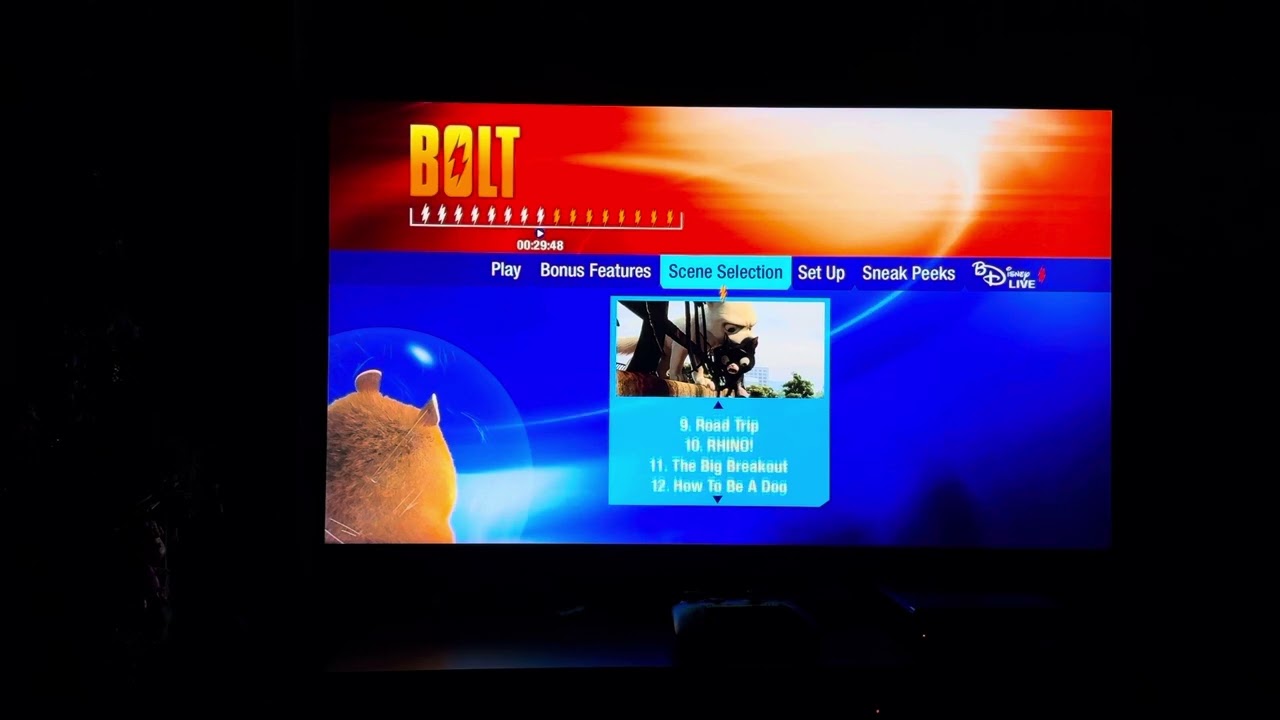 Bolt 2009 Blu-ray Menu walk-through ￼￼
