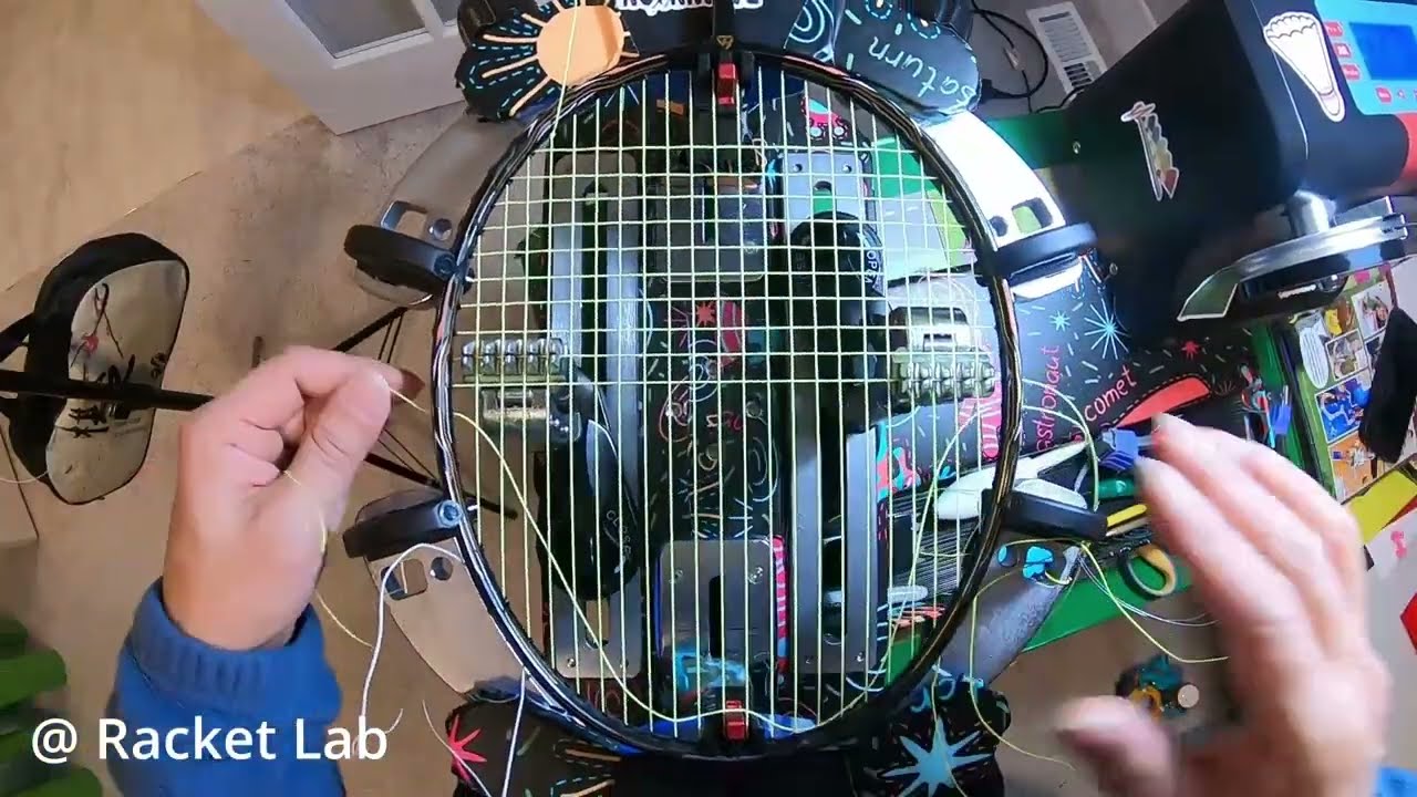 Badminton racket stringing, Jipo GS, Lining N58