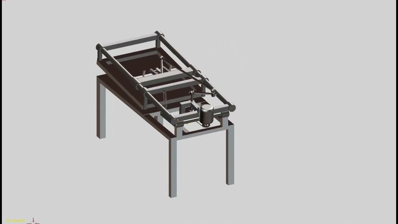 Alat sablon mekanik, teknologi sederhana, sketsa, Blender 3D,