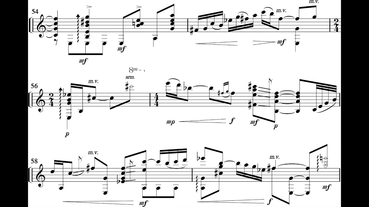 Michail Travlos - Progressions 2 for Guitar (1988) [Score-Video]