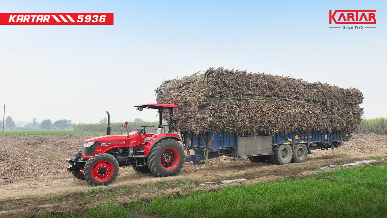 Kartar Globetrac 5936 | 30 Feet sugarcane trolley | kirloskar 4 cylinder engine
