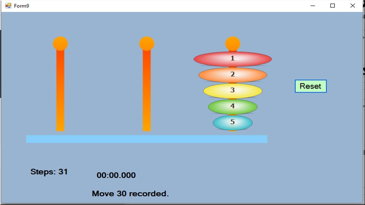 Solve Tower of Hanoi Puzzle – Drag & Drop Game in VB.NET