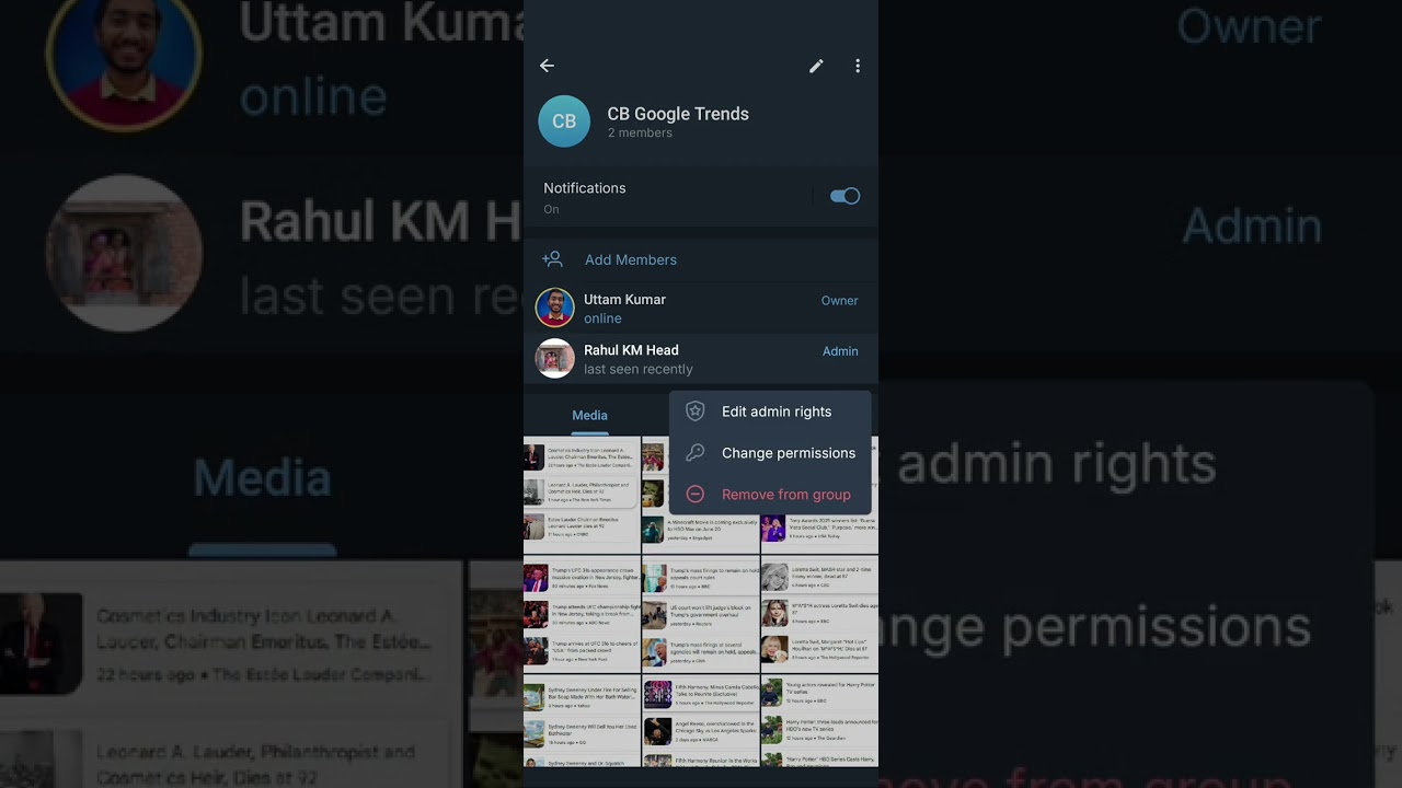 Change the Full Ownership of Telegram Group