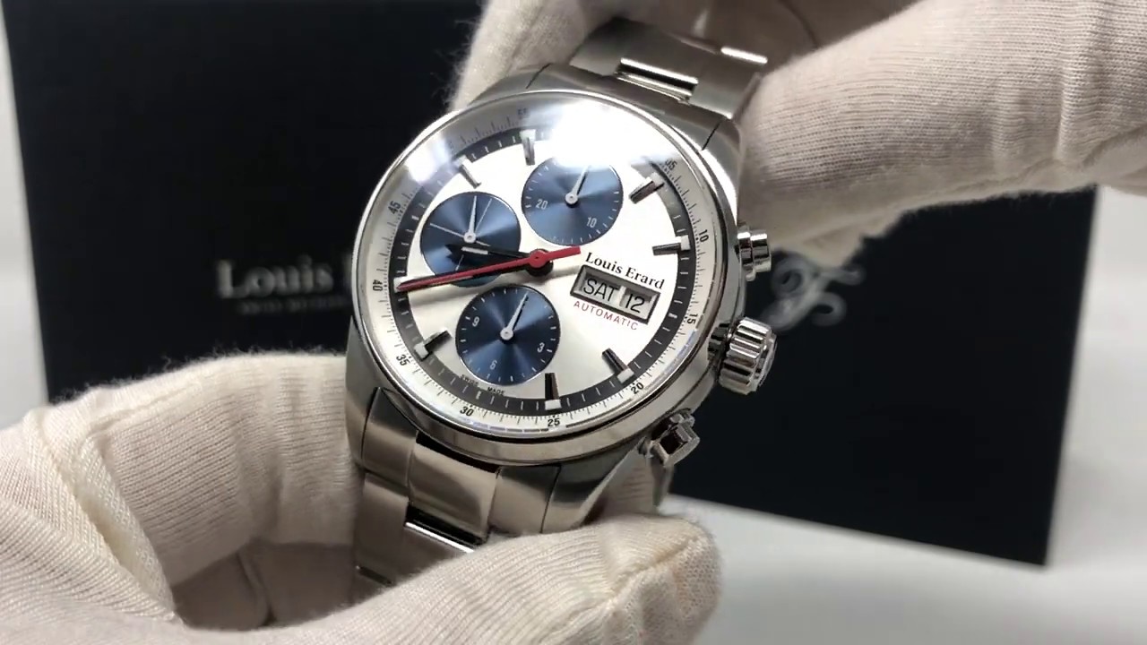 Louis Erard Automatic Chronograph Watch Heritage Collection Silver Stainless Steel 78104AA11.BMA22