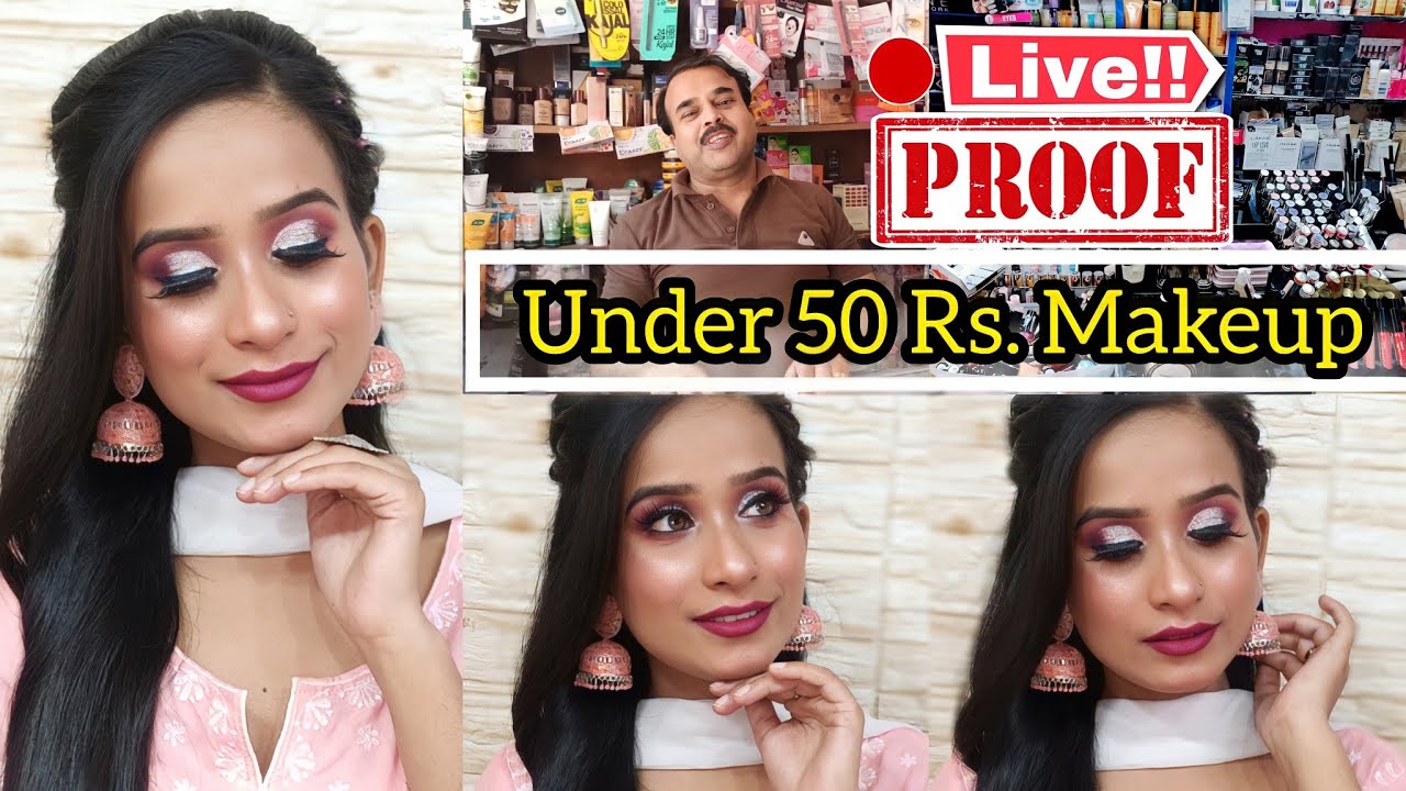 OMG🤯 सिर्फ 50₹ मे किया Hd Glam Eid Makeup | Live Proof | Under 50₹ Makeup Challenge || Bloom Zone