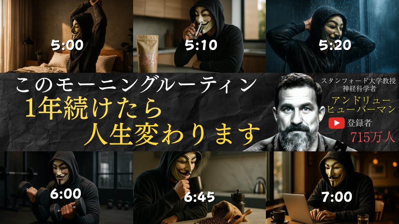 【保存版】『1年続けたら人生が変わる最強のモーニングルーティン』|アンドリュー・ヒューバーマン|神経科学者【人生が変わる習慣】