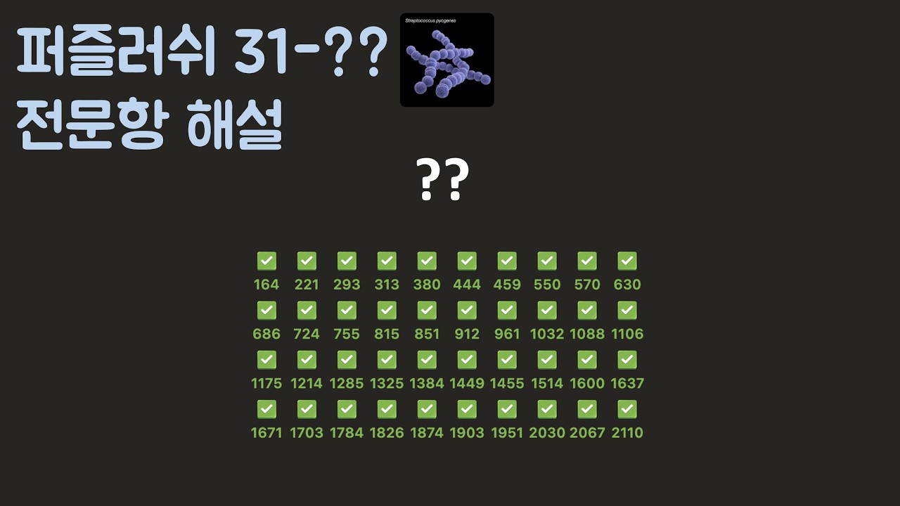 [파트 #2] 퍼즐러쉬 31~?? 전문항 해설!