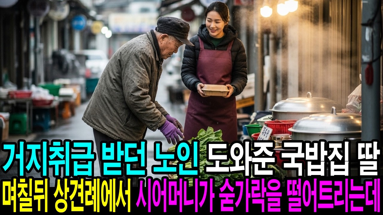 시장통에서 거지취급받던 노인을 시아버지인줄 모르고 도와준 국밥집 딸 며칠 뒤 상견례에서 시어머니가 숟가락을 떨어뜨리는데..ㅣ노후사연ㅣ감동사연ㅣ사연라디오ㅣ오디오북