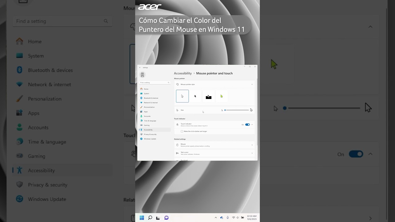 C&oacute;mo Cambiar el Color del Puntero del Rat&oacute;n en #Windows11