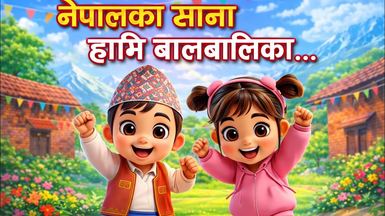 Nepalaka Sana Hami Balbalika🎵 | Nepali Kids Song | Happy Kids Animation